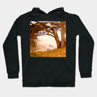 Beach through Gnarled Trees Hoodie